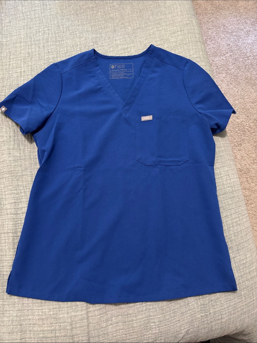 Figs Cobalt Blue Catarina V-Neck Scrub Top